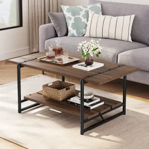 Living Room Tables mesa de Centro para sala, Large, Walnut Brown