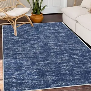 Solid Runner Rug Machine Washable Ktichen Runner Rug 2x6 Long Hallway Runner Rug Modern Indoor Runner Rug for Living Room Bedroom Laundry - Blue / 9' x 12'
