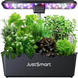 12 Pods Hydroponics Growing System Indoor Garden Kit with 24W 5 Color LED Grow Light