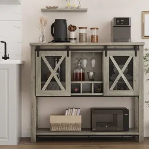 Buffet Storage Cabinet, Large, Gray
