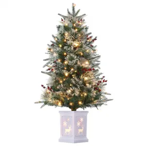3 FT Christmas Tree, Pre-Lit Christmas Tree with 78 LED Lights, Battery-Powered，Artificial Christmas Tree with Illuminated Base, Ideal Decor for Christmas Celebrations