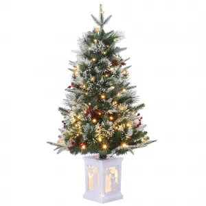 3 FT Christmas Tree, Pre-Lit Christmas Tree with 78 LED Lights, Battery-Powered，Artificial Christmas Tree with Illuminated Base, Ideal Decor for Christmas Celebrations