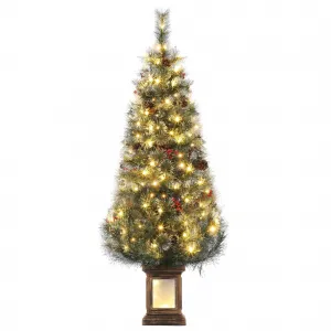 4.5ft Pre-Lit Christmas Tree, Artificial Christmas Tree with 108 LED Lights & 8 Lighting Modes, Easy Assembly, Fake Xmas Tree for Home Office Holiday Decor