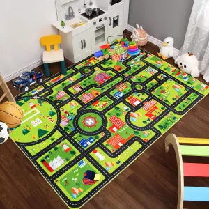 Kids Carpet 3x5 Children Rug Playmat Rug City Life Carpet Learning Exercise Mat Educational Car Rug Play Game Rug for Baby Toddler Boy Bedroom Playroom