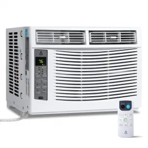 6000btu Window Air Conditioner Units, Fast Cooling 250 Sq.ft. 115V Air Conditioner Window Unit with Remote Controlled, App Controlled, 50db Low Noise,Small Ac Unit for Room Quick Installation
