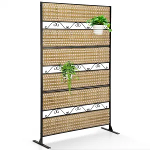 Rattan Outdoor Privacy Screen, Rustproof Material, 76.5"H×45.9"W, Free Standing Panels, Suitable for Patio Garden Balcony
