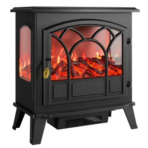 26.4" Electric Heater, 750/1500W, Fireplace Design, Freestanding