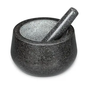 Polished Granite Mortar & Pestle, Large, Salsa & Pesto Grinder