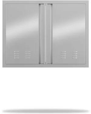 Outdoor Kitchen Doors 24" H x 24" W, Stainless Steel BBQ Double Access Door,Recessed Handle for Outdoor Kitchen Cabinet Grilling Station and BBQ Island