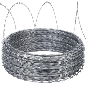 500FT Razor Wire Fencing - 50FT Rolls of Razor Barbed Wire for Security, Durable & Heavy Duty Perimeter Protection