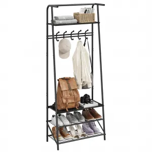 Hall Tree, Coat Rack with Shoe Storage Bench, Entryway Bench with Shoe Storage, 4-in-1 Coat Rack,Shoe Storage Organizer with 5 Hooks for Entryway,Hallway, Bedroom