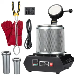 3+1KG Gold Melting Furnace - 2100℉ 1400W Digital Electric Melting Furnace Gold Melting Kit for Quick Smelting Scrap, Gold, Silver, Copper, Aluminum