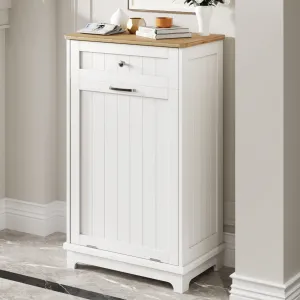 Tilt Out Trash Cabinet [Detachable Board] [Painting Process] [Wooden Table Top] for Kitchen Dining Living Room