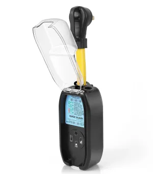 50 Amp Surge Protector for RV, RV Surge Protector Waterproof with 4200 Joules Full Protection, Weather Resistant Cover, Easy to Use Handle