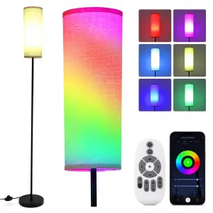 Floor Lamp for Living Room, Works with Alexa & Google Home, Color Changing for Modern Standing WiFi Lamp with Remote, Minimalist Pole Lamp Tall Lamps for Bedroom, Office, Kids Room, Reading