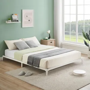 6 Inch Metal Bed Frame Heavy Duty Platform Sturdy Steel Slat Queen Platform Noise Free No Box Spring Needed with Huge Storage Space, Create A Comfortable Sleeping Environment