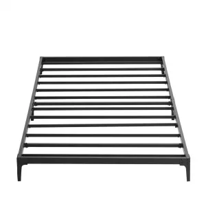 Twin - Metal Platform Full Bed Frame Sturdy & Noise-Free Black Steel Slat Support