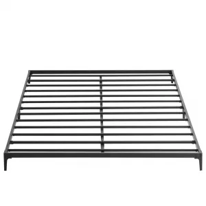 6 Inch Low Full Bed Frame Heavy Duty Metal Mattress Foundation Platform Sturdy Steel Slat No Box Spring Needed, Easy Assembly, Noise Free