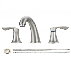 8 Inch Grey Faucet for 3 Hole Sink, Bathroom Widespread Use - 8 Inch / Brushed Nickel