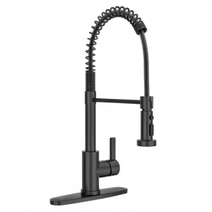 Aquablade Modes Kitchen Faucet with Pull Down Sprayer, Matte Black Spring Sink Faucets, Single Handle Faucet for 1 Hole Or 3 Holes