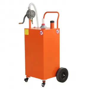 35 Gallon Portable Oil Transfer Fluid Diesel Fuel Storage Tanks Gas Caddy Storage Diesel Kerosene Storage Containers for Boat, Atv, Car, Motorcycle Orange
