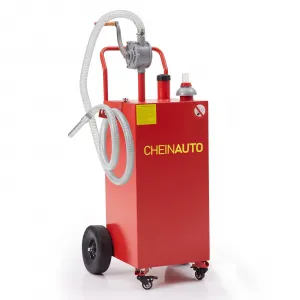 Fuel Caddy,35 Gal,with Manuel Transfer Pump, Gasoline Diesel Fuel Container for Cars, RVs,ATVs,Lawn Mowers, Boats - Red