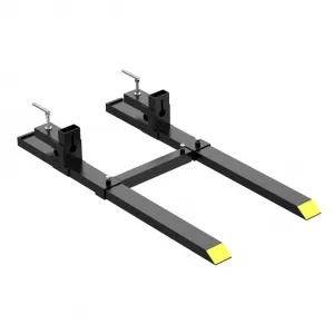 43" 1500lbs Clamp on Pallet Forks, Heavy Duty Forks for Tractor Skid Steer Loader Bucket, Heavy Duty Quick Attach Forks with Adjustable Stabilizer Bar (17.5"-35")