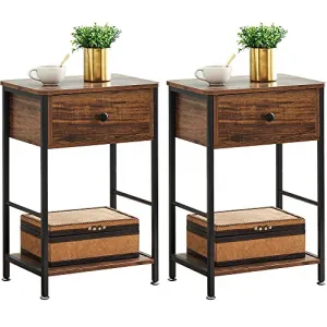 nightstands, Black（2 Pack）