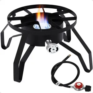 14" Single Burner Propane Outdoor Stove - High Heat Portable Cooker for Home Brewing, Turkey Frying, Maple Syrup Preparation
