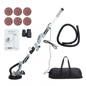Drywall Sander, 710W Electric Sander Tool with Variable Speed 800-1700RPM, 6.6ft Dust Hose with LED Light, Extendable & Foldable Handle, 6 Pcs Sanding Discs, Carrying Bag
