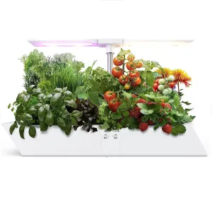 Hydroponics Growing System 12Pods,Indoor Herb Garden with Full Spectrum Grow Light,Plants Germination Kit (No Seed) with Independent Control Planting Mode,Automatic Timer