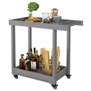 Heavy Duty All-Weather Service Cart, HDPE, Corrosion-Resistant - Grey