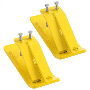 2Pcs Yellow Tractor Bucket Ski Edge & Turf Skid Protector
