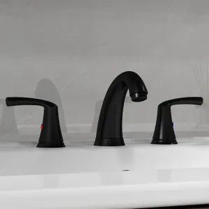 Bathroom Faucet 3 Hole 8 Inch Widespread Bathroom Faucet - 8 Inch / Black