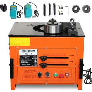 3000W 1.3 Inch Electric Bender, Cuts & Bends 0-180°, Foot Pedal Operation, Easy Angle Adjustments, Engineered for Precision Construction Projects