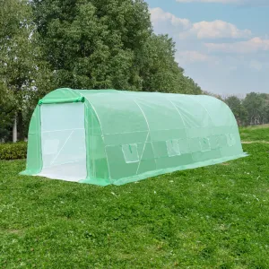 20' x 10' x 7' Greenhouse, Upgraded Large Gardening Plant Hot House , Heavy-Duty Green House for Outside Winter with Reinforced Frame 2 Zipper Mesh Doors and 8 Screen Windows
