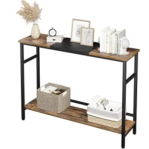 Console Table Color Block Design, Adjustable Shelf, MDF & Metal, 39.3” Narrow, Living Room, Bedroom, Hallway