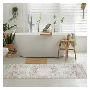 Vintage Rug 6x9 Washable Rug Low Pile Non Slip Chenille Rug Foldable Rug Ultra Thin Rug Distressed Carpet Accent Carpet for Dining Room Bedroom Living Room, Green, 6' x 9'