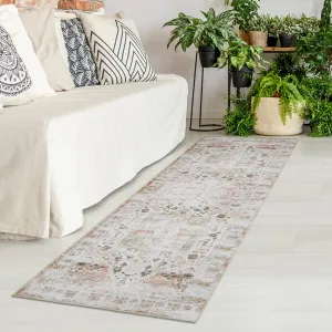 Area Rug Vintage Rug Machine Washable Rug for Bedroom Living Room Indoor Floor Cover Foldable Lightweight Thin Rug Distressed Carpet Non Slip Chenille Rug - Taupe / 2'x6'