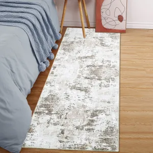 Abstract Taupe 2x6 Runner Rugs, Contemporary Distressed Hallway Runners Entryway Rug Runner Soft Kitchen Mat Distressed Floor Cover Non Slip Foldable Rug Washable Indoor Living Room Bedroom Rug