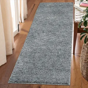 Ultra Soft Grey Shag Runner Rug 2x8 ft - Plush, Non-Slip, Kid & Pet-Friendly, Easy Clean, Ideal for Hallway, Kitchen, Laundry
