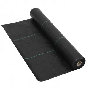 6'x300' 3oz Weed Barrier Landscape Fabric Heavy Duty, Weed Block Gardening Ground Cover Mat, Woven Mulch for Landscaping Ground Cover Weed Control Fabric, Black Garden Bed Liner