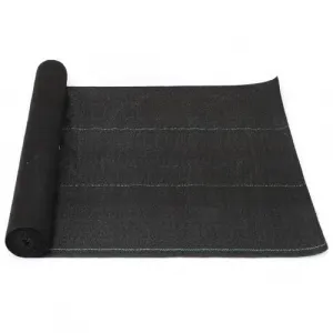 4'x300' 5oz Weed Barrier Landscape Fabric Heavy Duty, Weed Block Gardening Ground Cover Mat, Woven Mulch for Landscaping Ground Cover Weed Control Fabric, Black Garden Bed Liner