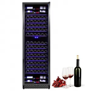 Wine Cooler Refrigerator 187 Bottles, 24 Inch Tall Wine Fridge Built-in or Freestanding Wine Cooler with Professional Compressor,Quiet and Fast Cooling and Intelligent Temperature Memory