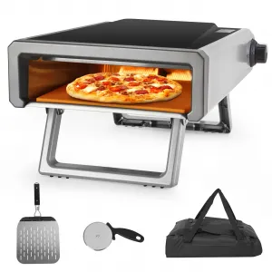 12" Portable Propane Pizza Oven, Stainless Steel, Outdoor