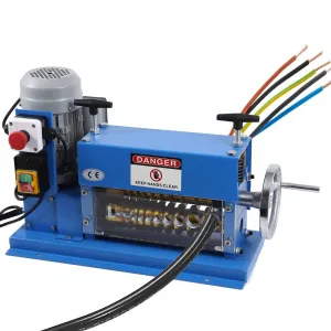 Automatic Wire Stripping Machine for 0.06" -1.5", High Precision, 75 ft/min, Wire Stripper Tool with An Extra Manual Crank, Electric Wire Stripper for Scrap Cable Copper Recycling