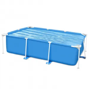 118"L x 79"W x 26"H Above Ground Outdoor Swimming Pool Rectangular Frame for Backyard, Durable Steel Construction