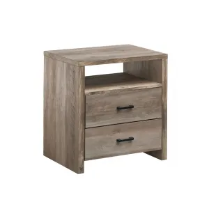 LED Nightstand with 2 Drawers, Bedside Table with Drawers for Bedroom Nursery Living Room, Side Bed Table with Sports LED Light, Grey