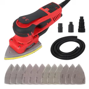 Electric Detail Sander with 12 Sanding Paper, 350W Brushless Motor Mouse Sander, Powerful & Low Vibration, 10000 RPM, For Wood Working, Polishing, Carpentry