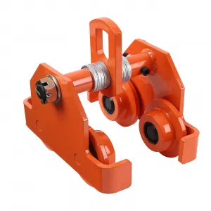 2200LBS Manual Beam Trolley, Dual Wheels, Adjustable Width